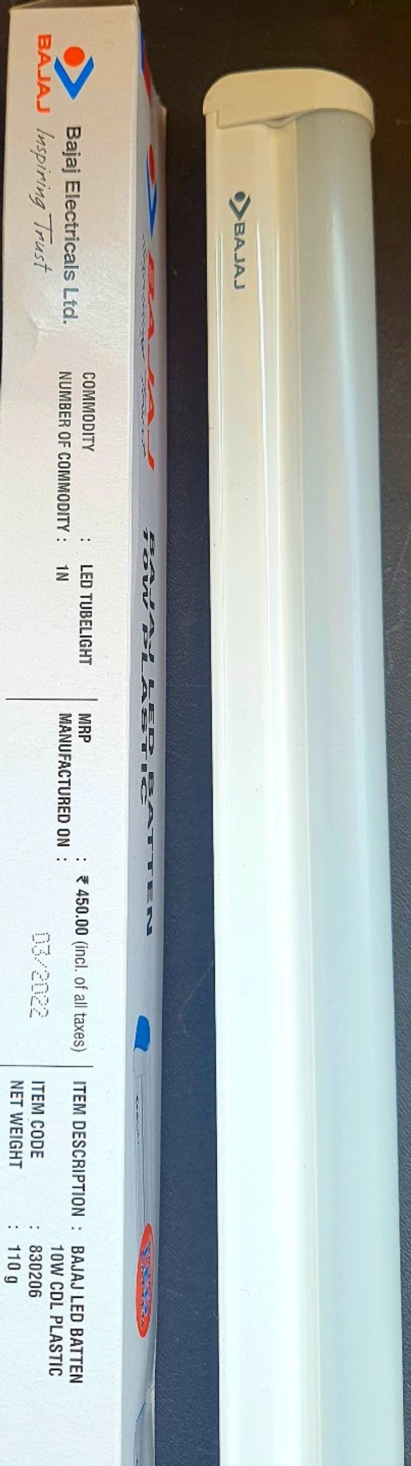 BAJAJ LED BATTEN 10W 65OOK L60CM