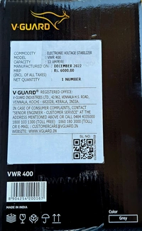 V GAURD VWR 400 130V TO 300V 1.5 TON AC STABILIZER 