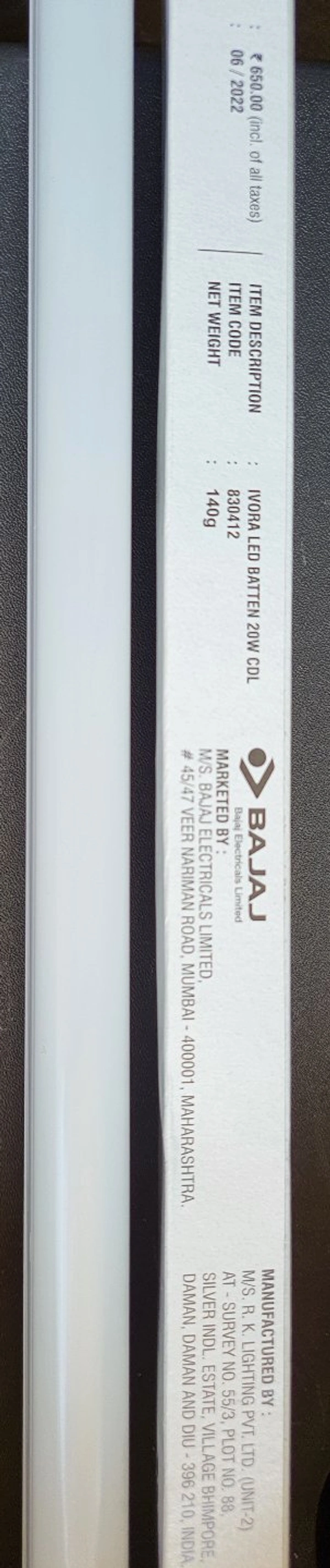 BAJAJ IVORA LED BATEN 20W CDL L110CM