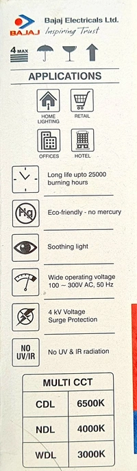 BAJAJ  HYPERION LED MULTI CCT 5W SQURE