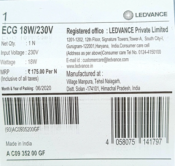 LEDVANCE ECG 18W ELECTRONIC CHOKE