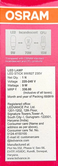 OSRAM LED VALUE STICK 9W/2700K E27