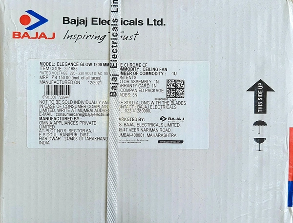 BAJAJ ELEGANCE GLOW HS  WHITE CHROM 1200MM