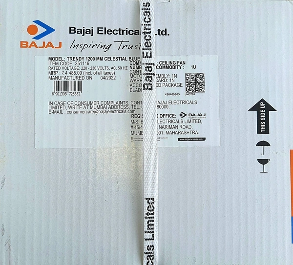 BAJAJ TRENDY CELESTIAL BLUE HS 400RPM 1200MM CF