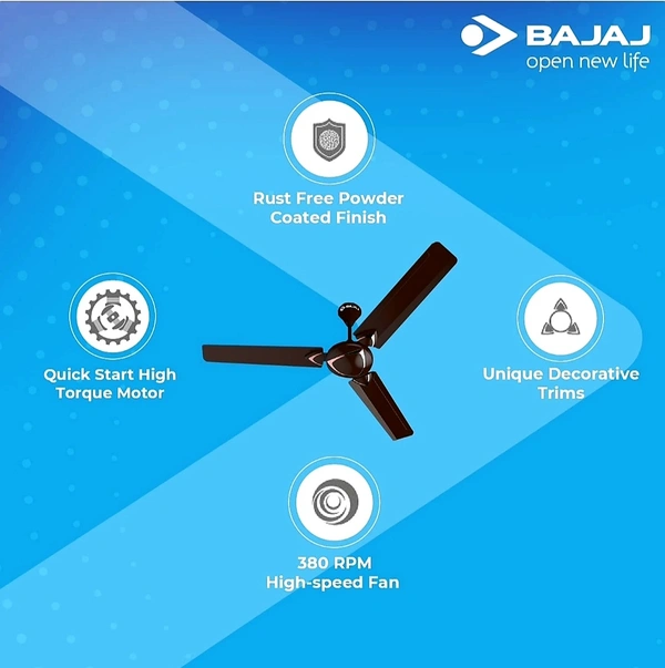 BAJAJ GLIDE CLASSY RED WINE 380RPM  RUST FREE 1200MM