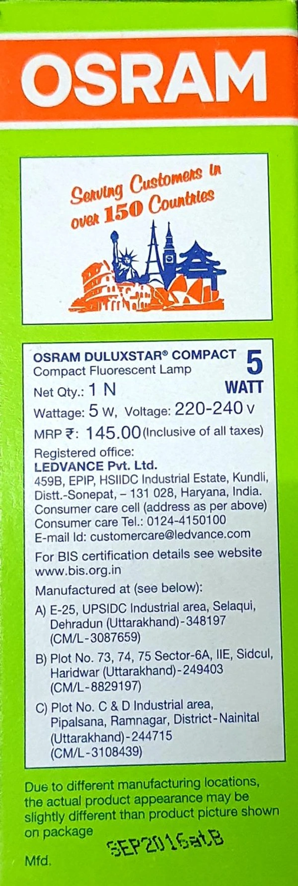 OSRAM CFL 5W/865C B22D