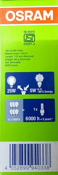 OSRAM CFL 5W/865C B22D