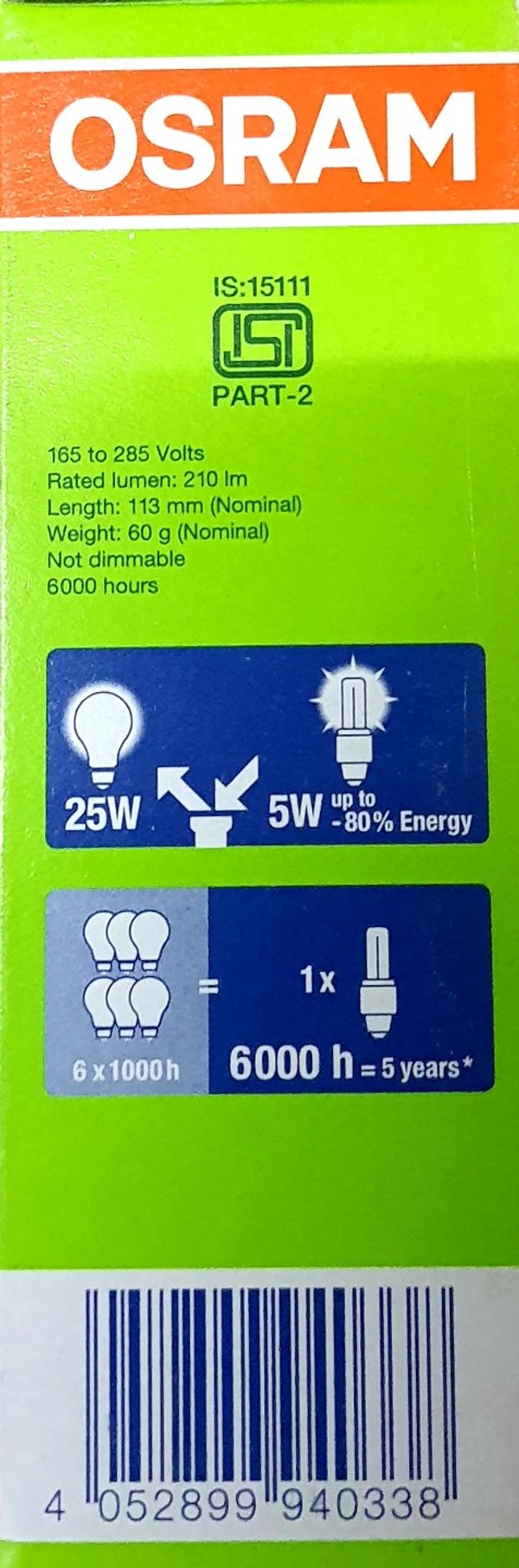 OSRAM CFL 5W/865C B22D