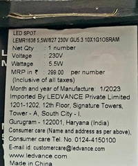 OSRAM LED SPOT LEMR16 36° 5.5W /865  230V GU5.3