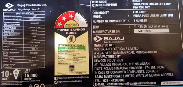 BAJA IVORA PLUS LINER LED LAMP B22D CDL