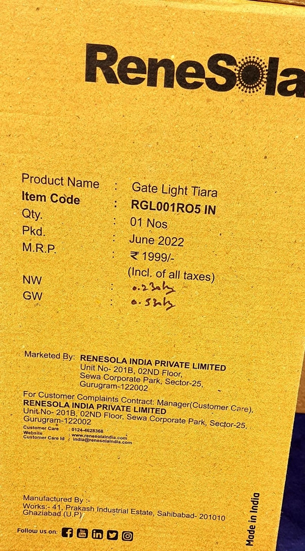 Renesola Gate Lite TIARA prismatic B22d