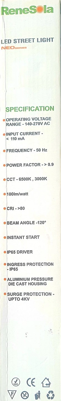Renosola NEO 24w Street Light 6500k