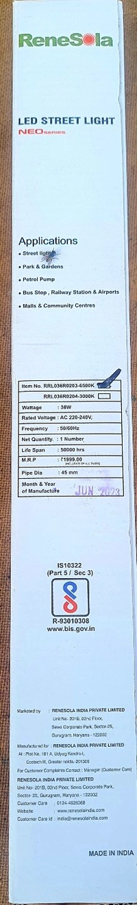 Renesola NEO 36w Led Street Light 6500K