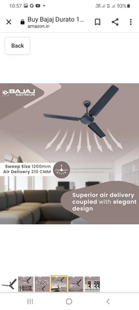 BAJAJ DURATO 12S1 1200MM COAL MINE GREY 3 YEARS WARRANTY 