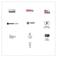 LG Electronics Ultragear 21:9 Curved Gaming LED Monitor 86.42 Cm (34 Inch),Qhd 3440 X 1440,5Ms,160Hz,AMD Freesync Premium,HDR 10,Srgb 99%,Height Adjust Stand,Dp,Hdmi,Speaker,Headphone Out,34Gp63A