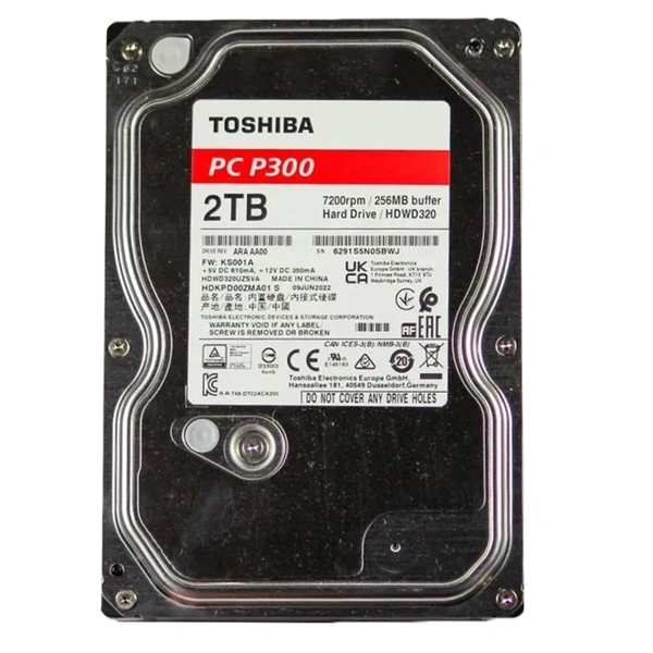 TOSHIBA surveillance 2 TB Surveillance Systems Silver SATA Internal Hard Disk Drive (HDD) (av hard disk)