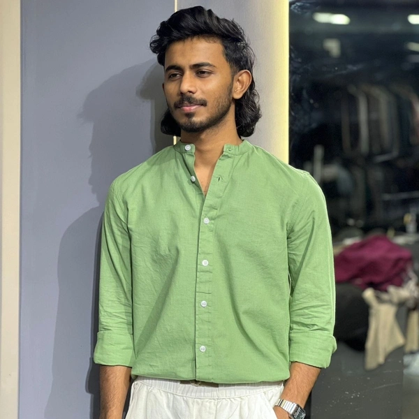 Chinese collar linen shirt (XL)