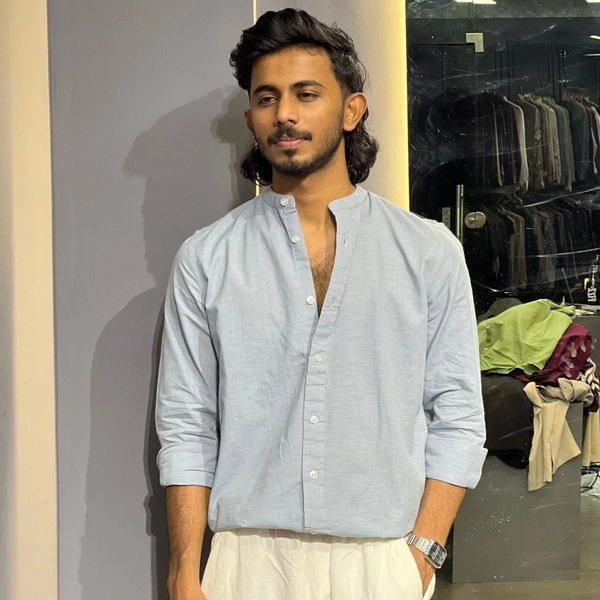 Chinese collar linen shirt (Xl)