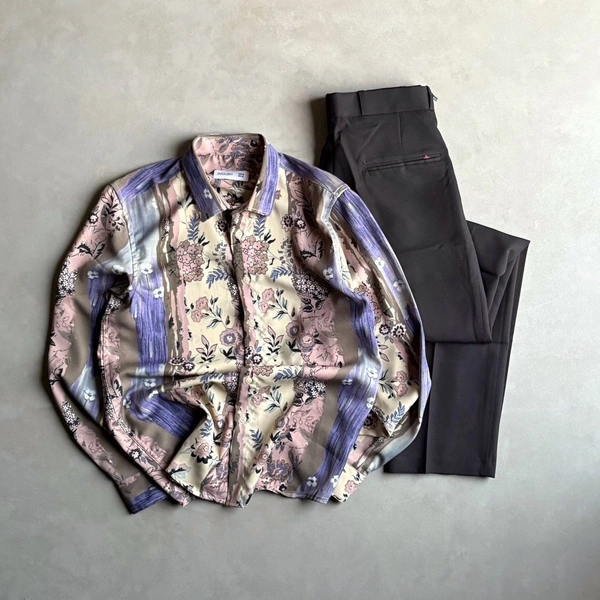 Full Sleeve Printed Shirt+Baggy Jean (M,32)
