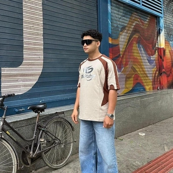 Oversized Premium Metallic Tshirt (S,M)