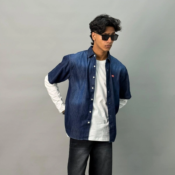 FIVE SLEEVE DENIM SHIRTS (XS,S,,)