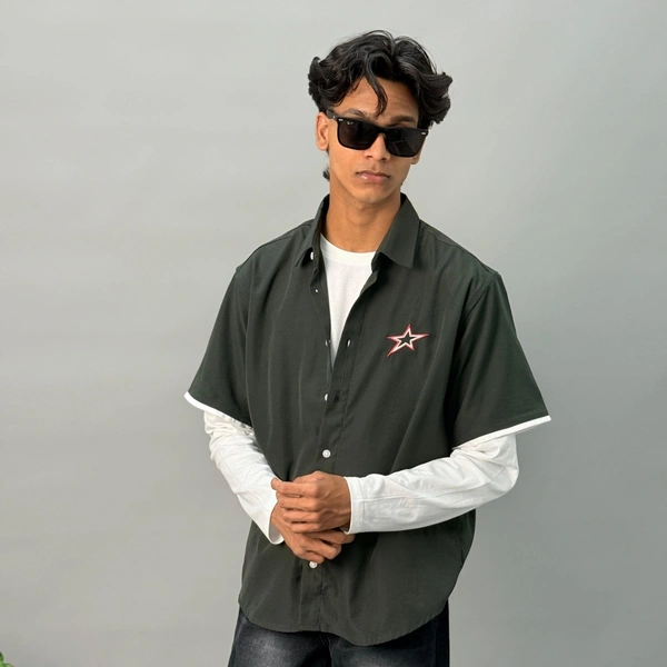 EMBROIDERY FIVE SLEEVE SHIRTS (S,M)