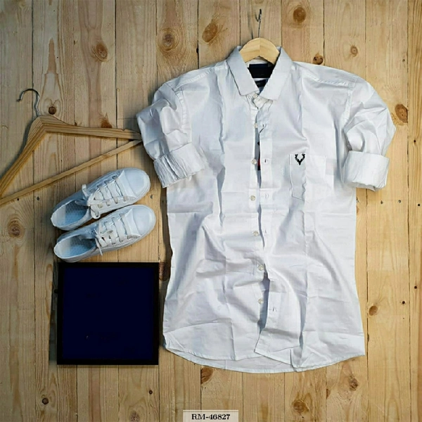 MEN'S PLAIN SHIRTS - M, White