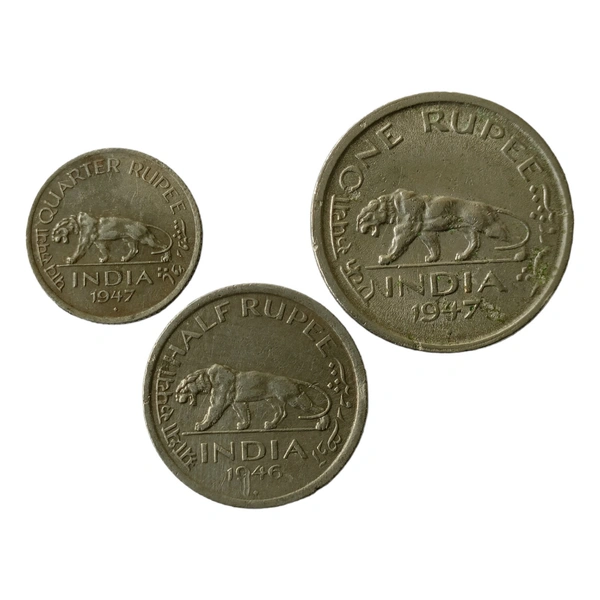 Last British Rule - 3 Coins Set - George 6th King (1946 & 1947)