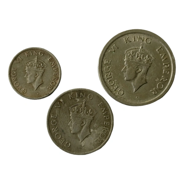 Last British Rule - 3 Coins Set - George 6th King (1946 & 1947)