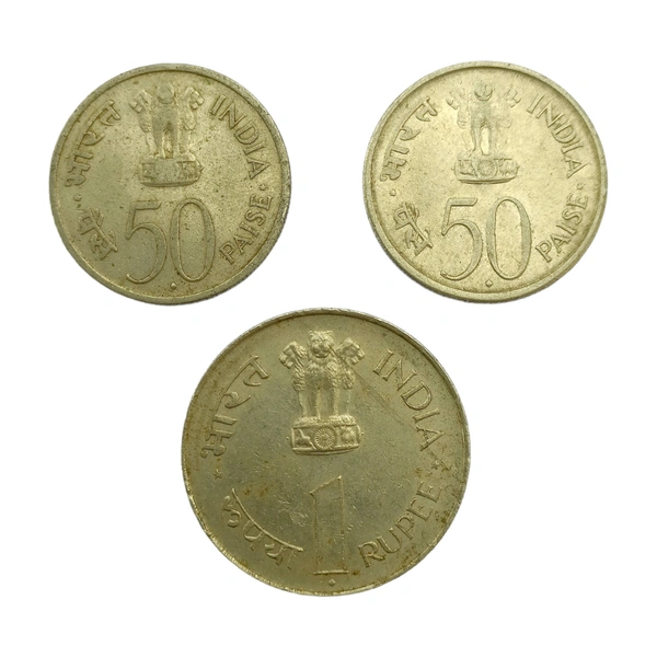 Jawaharlal Nehru 1964 - 3 Different Coins Set