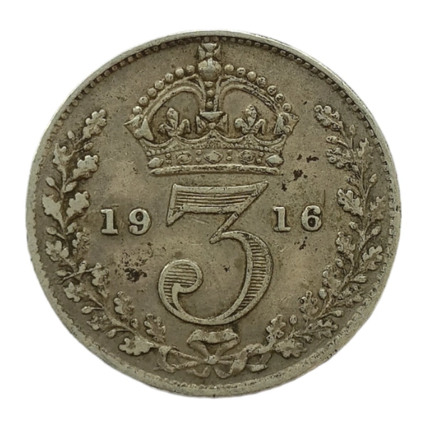 U.K 3 Pence Silver Coin (George 5th King)