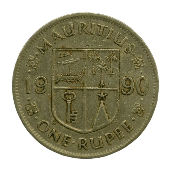1990 Mauritius 1 Rupee Coin