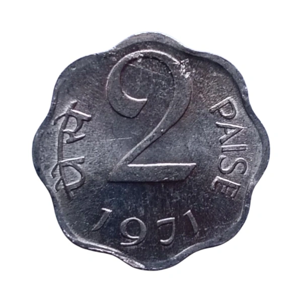 1971 2 Paise UNC Coin Calcutta Mint 