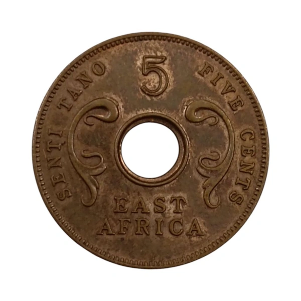 1964 East Africa 5 Cents Coin - Used (XF+)