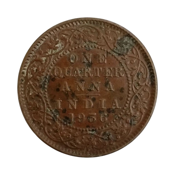 1936 One Quarter Anna Coin - George 5th King