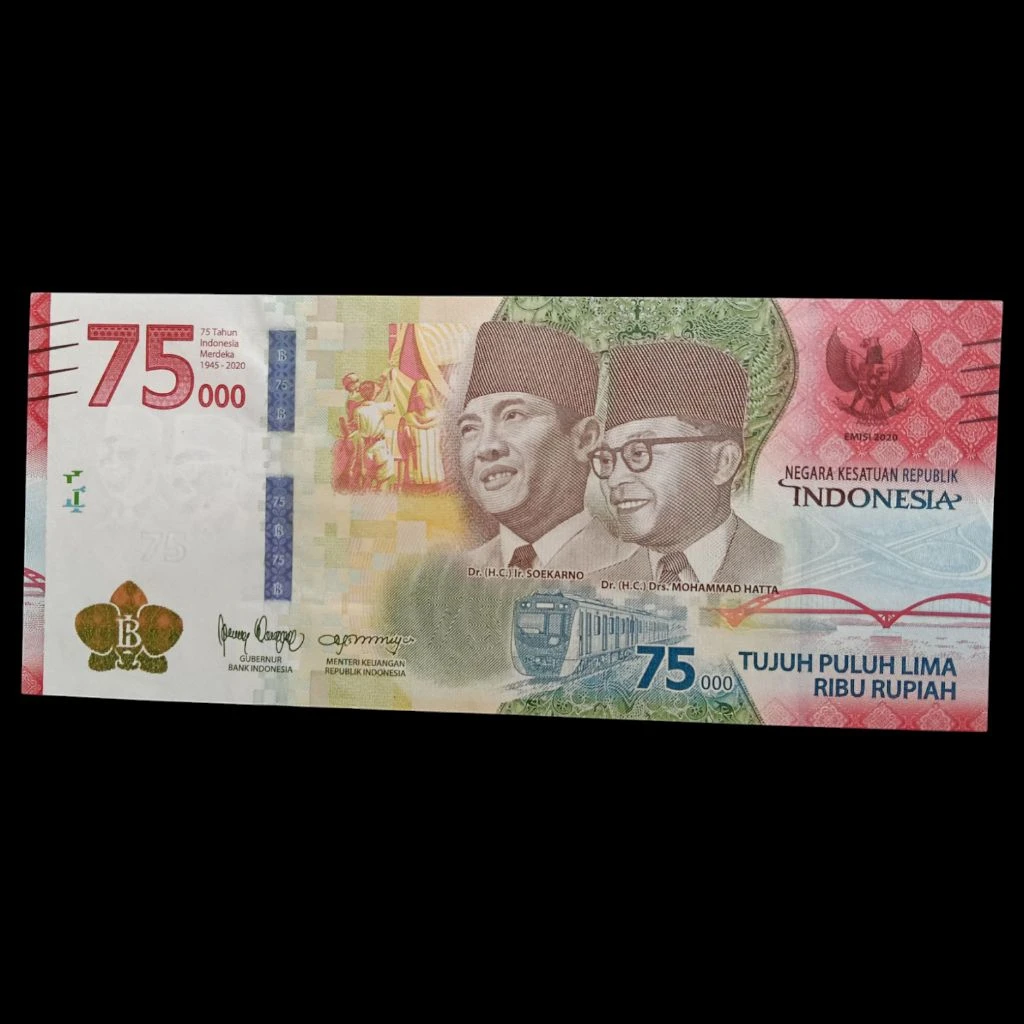 2020 Indonesia 75000 Rupiah UNC Commemorative Note - Celebrating 75 ...