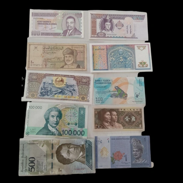 50 Different Countries Currency Notes - 95% UNC Notes (All Foreign Notes Set)