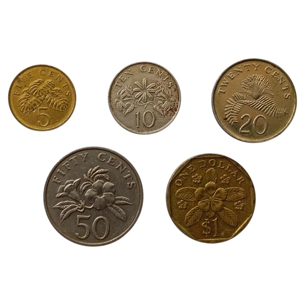 Singapore Set of 5 Different Coins
