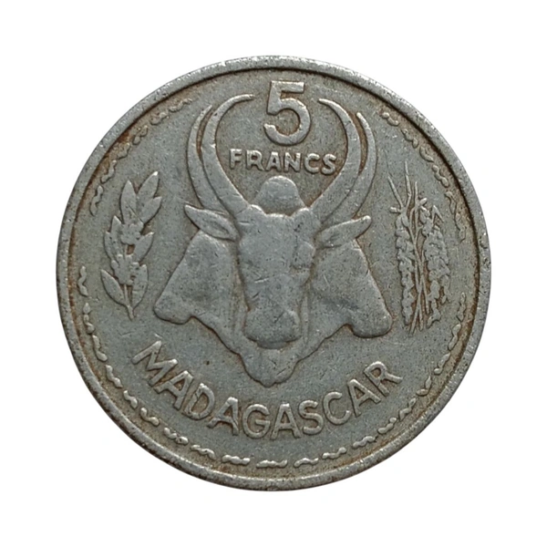 1953 Madagascar 5 Francs Coin