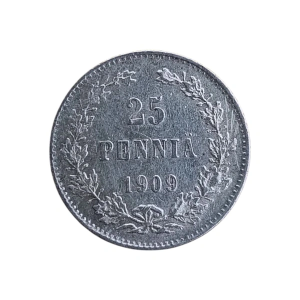 Finland 25 Pennia Silver Coin