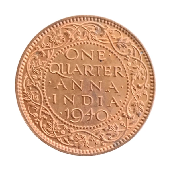 One Quarter Anna UNC coin - George 6th King 