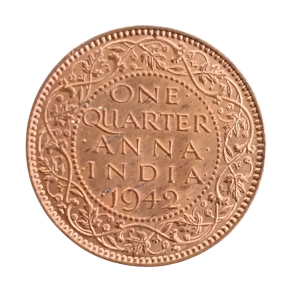 One Quarter Anna UNC coin - George 6th King 