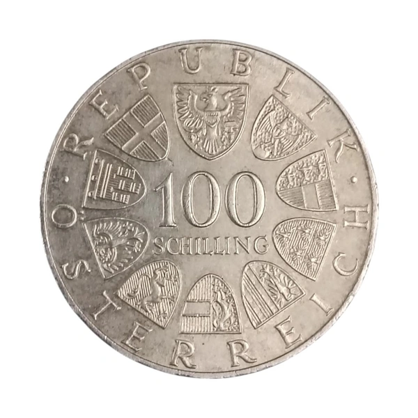 1974 Austria 100 Schilling 1976 Olympics, Innsbruck - Silver Coin