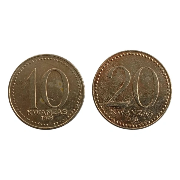 1978 Angola 10 & 20 Kwanzas Coins Set