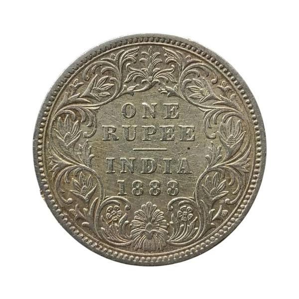1888 1 Rupee - Silver Coin - Victoria Empress 