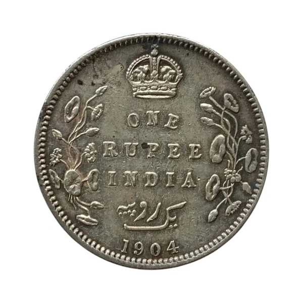 Edward 7th King - 1 Rupee Silver Coin