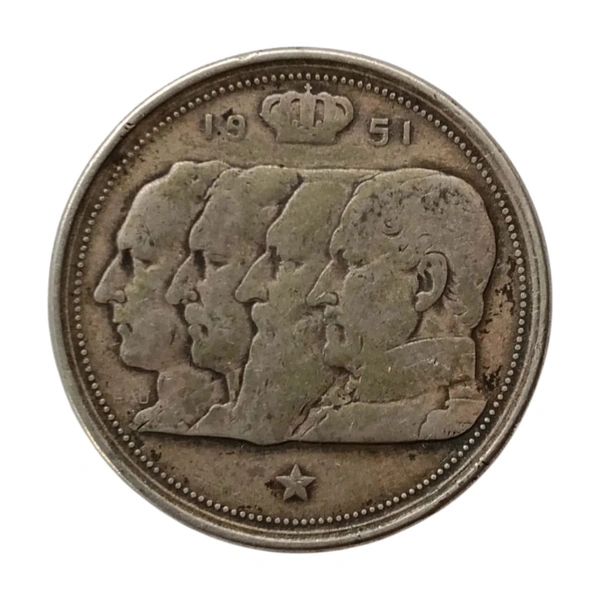 1951 Belgium 100 Francs Silver Coin
