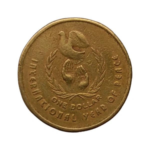 1986 Australia 1 Dollar Coin - International Year of Peace 