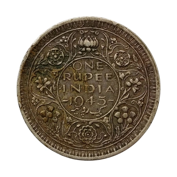 1945 1 Rupee Silver Coin - George 6th King