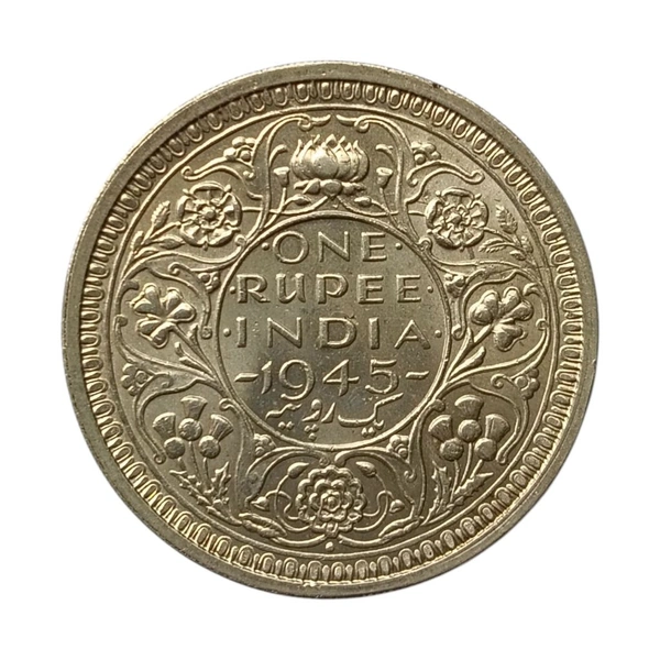 1945 1 Rupee Silver Coin - George 6th King